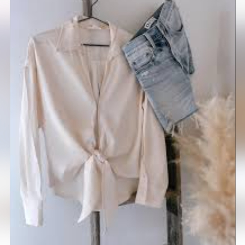 Styles Envy blouse boho chic woman’s 💯 % linen size M.